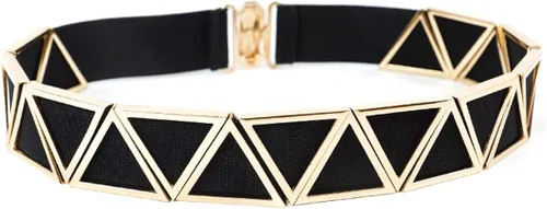Miniatura 2 de Cinturón elástico ancho para mujer de metal triángulo para vestidos de señoras cinturones elásticos con hebilla de enclavamiento
