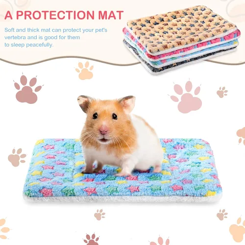 Miniatura 4 de Tuanse Paquete de 4 alfombrillas de cama de conejillo de indias, ropa de cama de conejo para todas las estaciones, almohadilla de cama de forro
