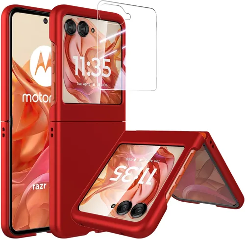 Miniatura 13 de Foluu Funda delgada para Motorola Razr 2024/2025 [No compatible con Razr Plus 2024], con protector de pantalla frontal integrado, policarbonato mate