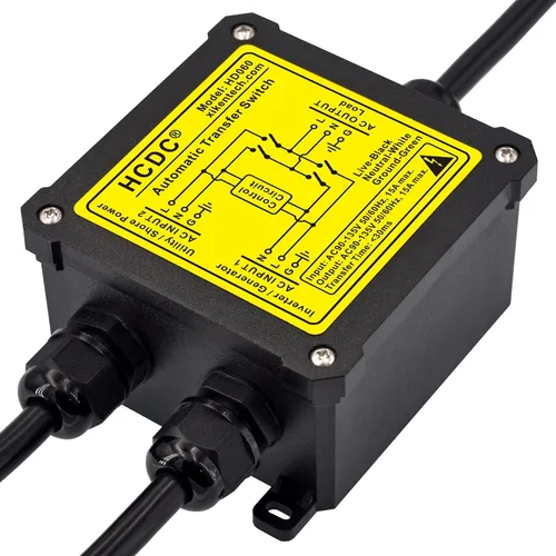 Miniatura 3 de Interruptor de transferencia automática de 15 amperios AC120V, interruptor de transferencia automática ATS (cables centrales + NEMA 5-15P)