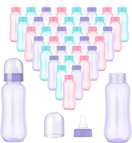 Norme - Botellas de plástico de 9.5 onzas con chug shower, juego de fiesta para decoración de baby shower, regalos de revelación de género (muchos