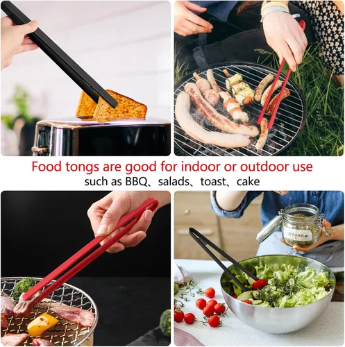 Miniatura 2 de 2 pinzas de silicona antideslizantes de 11.8 pulgadas, pinzas de cocina de silicona, pinzas para tostadas para cocinar, pinzas largas para barbacoa