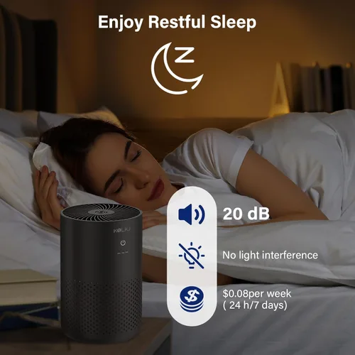 Miniatura 7 de Purificadores de aire para dormitorio del hogar, purificador de aire True HEPA H13 con esponja de fragancia para un mejor sueño, polen, humo, polvo
