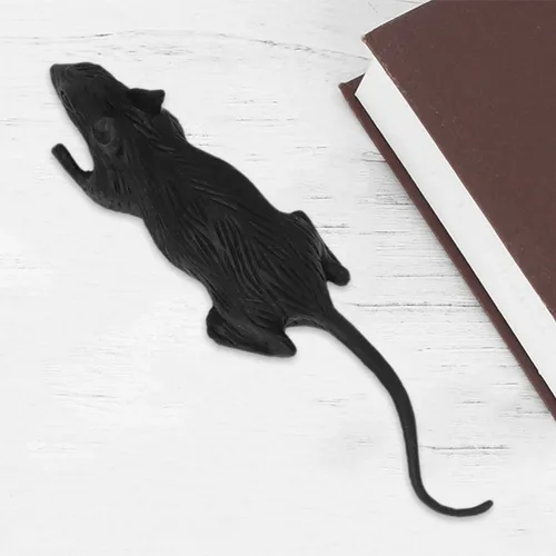 Miniatura 6 de Zerodeko 24Pcs Fake Rat Halloween Prop, Realistic Mouse Prank, Tricky Toys for Halloween Party, Loose-Packed Black PVC Simulation Animal Prank Prop