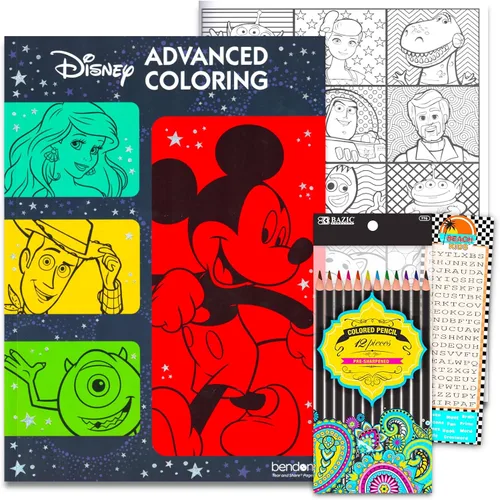 Disney Juego avanzado de libros para colorear para adolescentes, adultos, paquete de libros de actividades para colorear de Mickey Mouse Memories