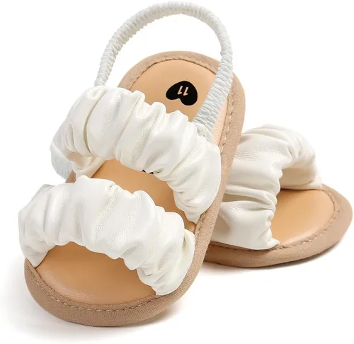 Miniatura 4 de Timatego Sandalias de verano para bebés y niñas con suela suave de flores, zapatos de vestir para cuna, recién nacidos, para recién nacidos