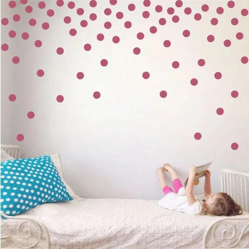 Miniatura 23 de Adhesivos decorativos de vinilo para pared, diseño de círculos de lunares, fácil de despegar y pegar, adhesivos decorativos extraíbles para Beige