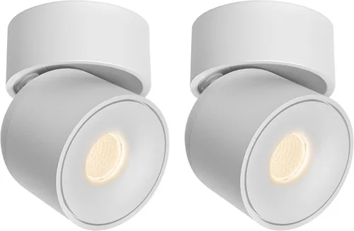 Miniatura 19 de Aisilan Luz LED de Techo Blanca para Interiores 9W Luminaria Montada en Superficie con Foco Giratorio de 360°, Regulable Blanco Cálido 3000K CRI 97+