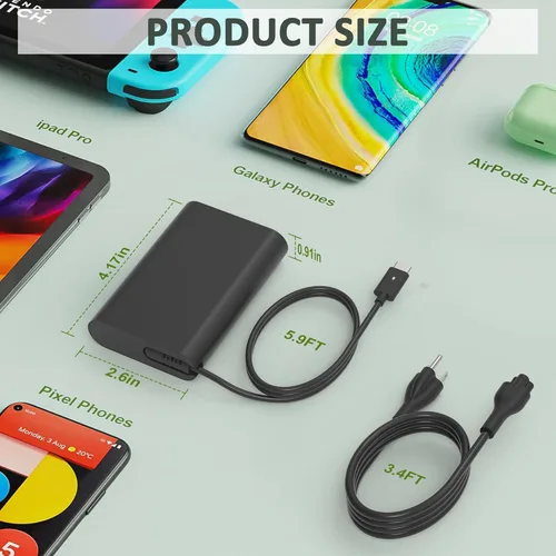 Miniatura 4 de Nuevo Cargador de Reemplazo USB C de 65W para Dell Laptop Charger Latitude 5520 5420 5540 7420 Chromebook 3100, Cable Tipo C, Adaptador AC de Dell