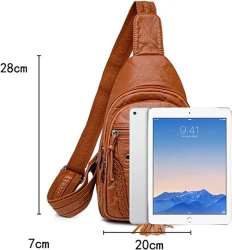 Miniatura 6 de Bolsos de pecho para mujer, bolso de hombro vintage para mujer, bolso de hombro retro para teléfono móvil, bandolera clásica