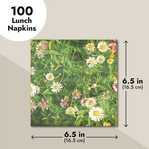 Miniatura 6 de Juvale Servilletas de papel de margarita, papel de seda absorbente de 2 capas, decoración de fiesta de jardín y despedida de soltera, servilletas