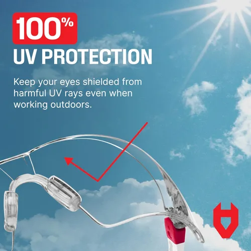 Miniatura 8 de NoCry Gafas de Seguridad Transparentes para Mujeres con Marcos Ajustables — Gafas de Seguridad Antiniebla con 100% de Protección UV y Resistencia a