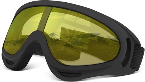 Miniatura 15 de Gafas de motocross ATV con resistencia al impacto, diadema ajustable para esquí, nieve y motocross Caqui