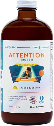 Miniatura 6 de LIQUIDHEALTH Attention, Multivitamínico líquido para niños y adolescentes – Mejora la retención de memoria, concentración, enfoque, estado de ánimo