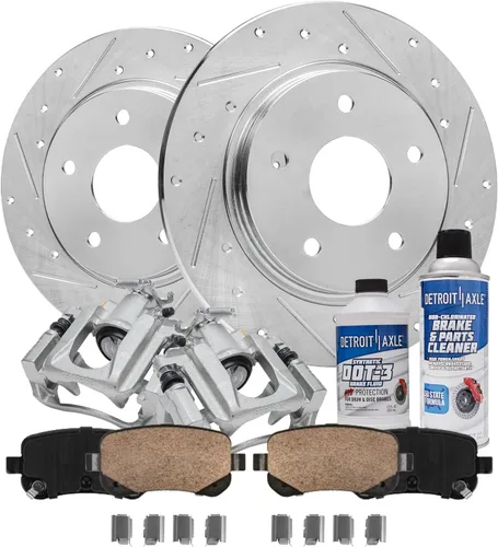 Miniatura 44 de Detroit Axle - 4 rotores de freno para Chevrolet Cruze 2014 2015 [modelos de motores de gas] Rotores de freno de disco perforados y ranurados