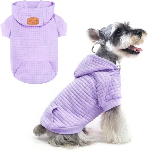 Miniatura 82 de BEAUTYZOO Sudadera con capucha para perro pequeño con bolsillos, ropa para perros pequeños y medianos, niño y niña, abrigos de algodón laminado tipo