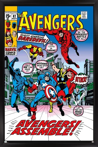 Miniatura 8 de Trends International Marvel Comics - Póster de pared de Avengers #82 Versión con marco de bronce