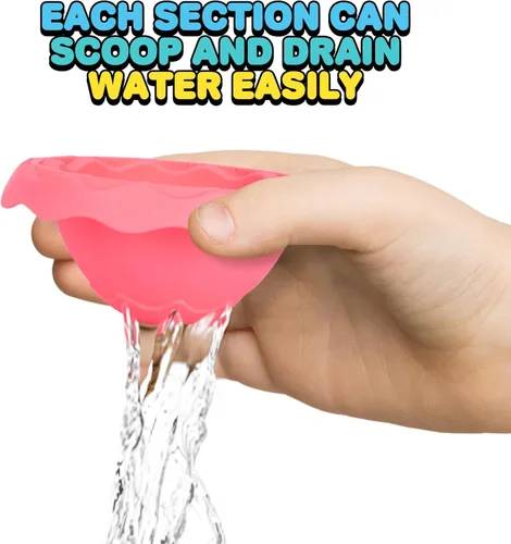 Miniatura 4 de ArtCreativity Juguetes apilables de baño y piscina para niños pequeños – Juego de juguetes de agua anidables de 7 piezas con agujeros de drenaje
