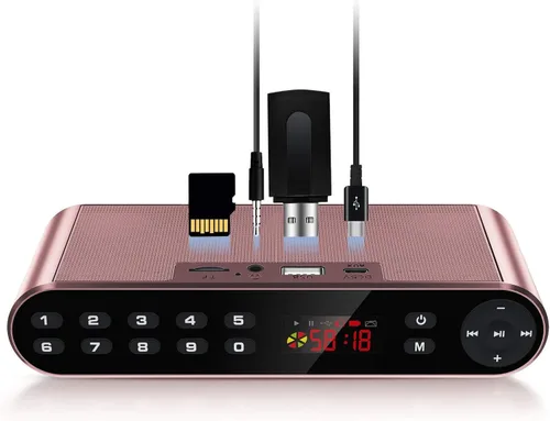 Miniatura 3 de Antimi Altavoz Bluetooth con reproductor de radio FM, reproductor MP3, altavoz estéreo portátil inalámbrico con controladores de altavoces