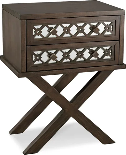 Miniatura 10 de Leick Home 11222-BK Ironcraft - Mesita de noche rústica con un cajón, color negro lavado