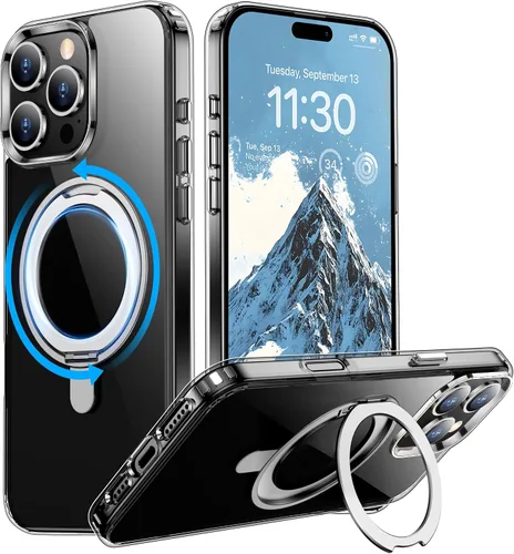 Miniatura 17 de Magnética para iPhone 12 e iPhone 12 Pro Funda, [con Soporte de Anillo Magnético Invisible Giratorio 360°][A Prueba de Golpes][Compatible
