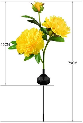 Miniatura 2 de Aolyty Luces solares de jardín de flores, luz solar de peonía para decoración al aire libre, IP65, luces solares de estaca impermeables, paquete