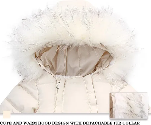 Miniatura 3 de Traje de nieve de forro polar para bebé, abrigo de invierno con capucha y guantes