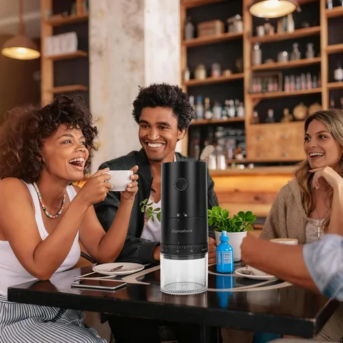 Miniatura 7 de First Grind - Molinillo de café recargable mientras se carga, molienda 1.7 veces más rápida con molinillo de café eléctrico portátil con 38 ajustes