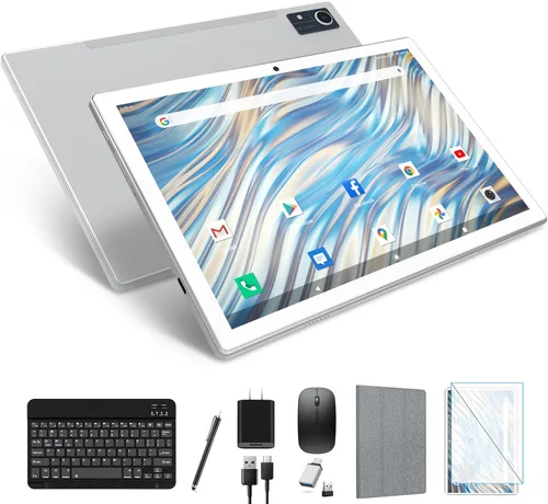 Última tableta Android 13, procesador Octa-Core+128GB+16 (8+8 expandir) GB, tableta de 10.1 pulgadas con batería de 8000mAh, pantalla HD 1280x800,