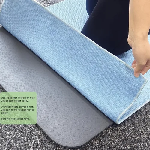 Miniatura 3 de Toalla antideslizante para yoga caliente, con una toalla para sudor, agarre antideslizante, diminutos puntos de agarre de silicona, fibra de gofre