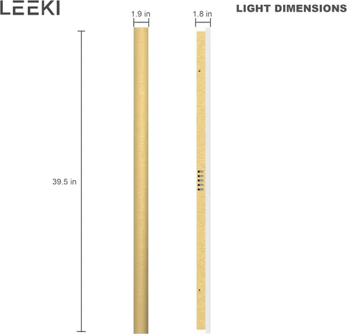 Miniatura 4 de LEEKI - Lámpara exterior moderna de 24 pulgadas - Luminaria exterior rectangular - 19W 3000K - IP65 Antióxido - Negro