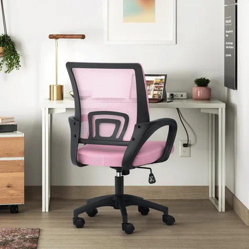 Miniatura 9 de Silla de oficina ergonómica, silla de escritorio de malla con soporte lumbar y asiento ancho (capacidad de 300 libras) altura ajustable, ruedas