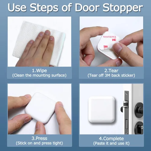 Miniatura 3 de Topes de Puerta Protector de Pared Protector Amortiguador Pomo de Puerta Mango de Puerta Parachoques Autoadhesivo Silenciador Goma Suave Almohadilla