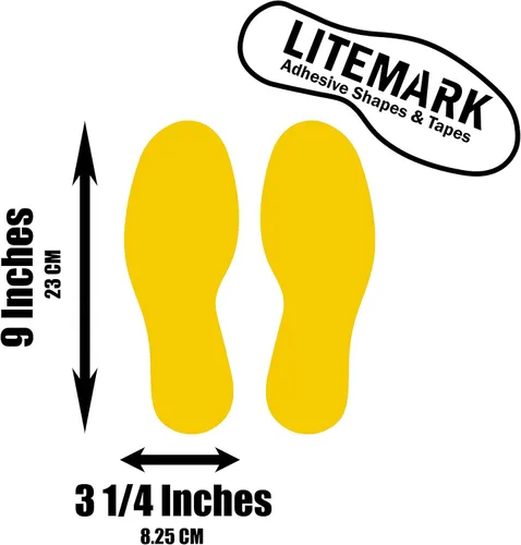 Miniatura 2 de LiteMark Calcomanías de vinilo duraderas con acabado brillante, tamaño mediano de 9 pulgadas, ideal para suelos, techos, paredes y la mayoría