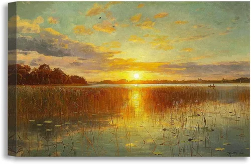 Miniatura 54 de DECORARTS - Impresiones de Giclee de Lirios de Agua de Claude Monet, Arte de Pared Enmarcado con Marco de Madera Maciza, Decoración de Jardín