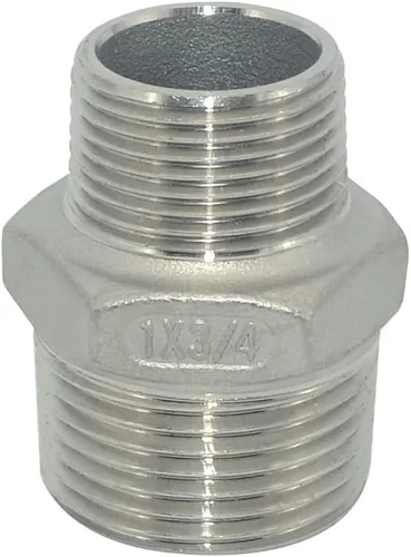 Miniatura 2 de 1 "x 3/4" macho hexagonal pezón reductor roscado conector tubería/adaptador, acero inoxidable 304 NPT
