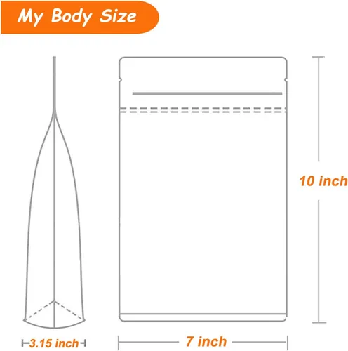 Miniatura 4 de 100 PCS Bolsas Verticales, Bolsas de Papel Kraft de 7 x 10 pulgadas para Alimentos con Ventana Transparente, Bolsas Reutilizables con Cremallera