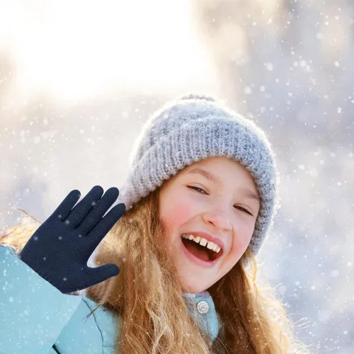 Miniatura 66 de Hicdaw 6 pares de guantes de invierno para niños, guantes de punto elásticos y cálidos para niños o niñas