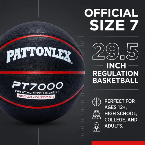 Miniatura 3 de Basketball Ball – Official Size– Composite Leather Indoor/Outdoor Basketball for Men, Women & Girls, with Pump