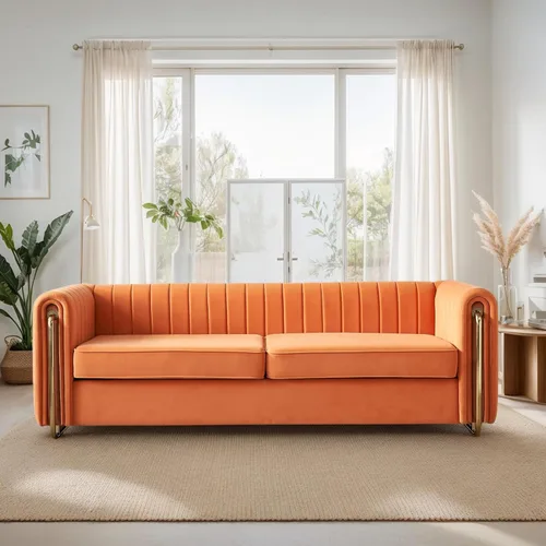 Miniatura 14 de KEIKI Sofá Chesterfield de terciopelo con botones capitoné de 87 pulgadas con cojines de espuma de alta densidad, moderno sofá de 3 plazas con Negro