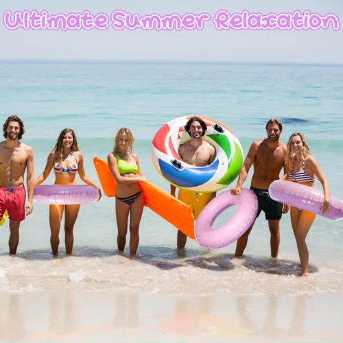 Miniatura 6 de 4 flotadores inflables de piscina para niños y adultos, tubos interiores pastel, macarrones, anillos de piscina, flotadores para cumpleaños, playa