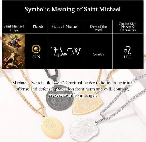 Miniatura 252 de U7 Saint Benedict/Michael Medal Necklace, 316L Stainless Steel Virgin Mary Necklace for Men Women, Bible Verse Protection Necklace Catholic