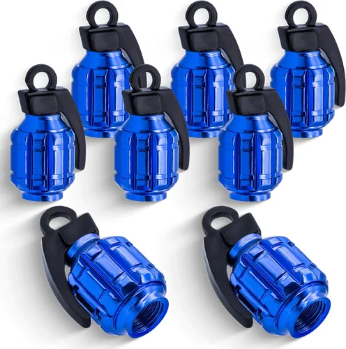 Miniatura 72 de 4 piezas tapas de vástago de válvula de neumático estilo bola 8, cubiertas universales de vástago de válvula de neumático con núcleo de cobre a