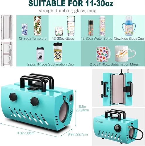 Miniatura 2 de Máquina de prensa de calor para vasos, prensa de calor de 30 onzas, 20 onzas, 16 onzas, vasos de sublimación, latas de frascos de vidrio, vinilo