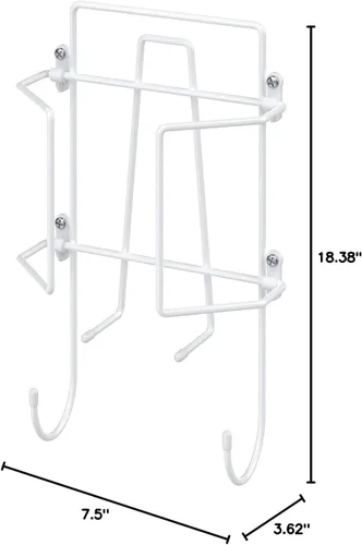 Miniatura 12 de ClosetMaid Barra de valet colgante para instalación en pared o puerta, accesorios incluidos, diseño plegable, acero duradero, color blanco