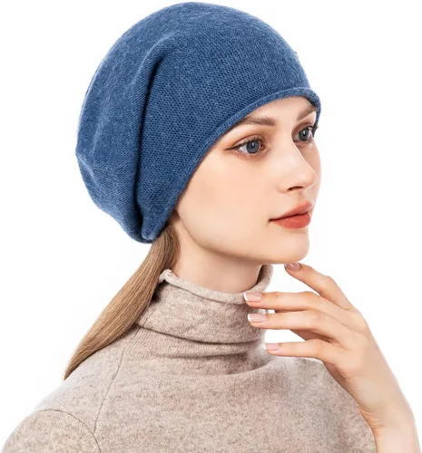 Miniatura 3 de QUEENFUR Gorro de punto holgado para mujer gorro de esquí de cachemira gorro de invierno suave y cálido