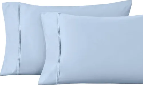 Miniatura 13 de Superior Juego de fundas de almohada estándar de 1200 hilos, 100% algodón egipcio, suave y transpirable, 2 piezas, color verde azulado