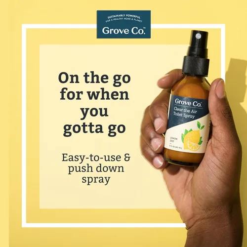 Miniatura 5 de Grove Co. Clear the Air - Aerosol para inodoro, ambientador de baño (2 onzas líquidas), eliminador de olores para olores fuertes, aroma 100% natural