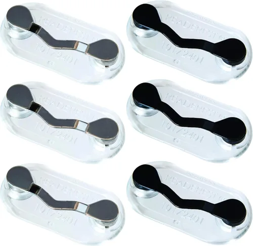 Readerest Soporte magnético para anteojos (paquete de 6), soportes para anteojos de lectura y lentes de sol, clips para insignias de trabajo y
