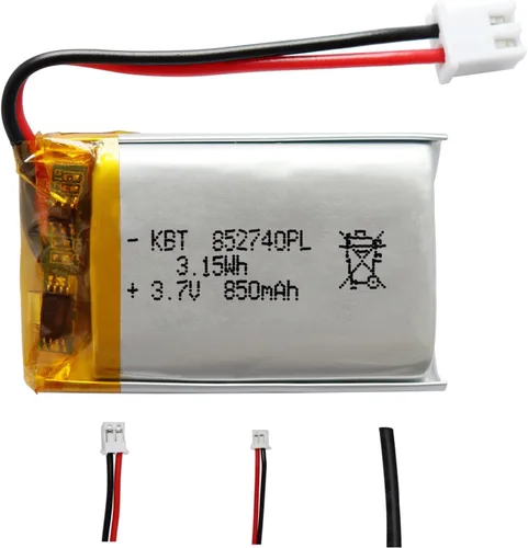 Miniatura 11 de Batería de polímero de litio KBT 3.7V 500mAh: 333440 Reemplazo de baterías de iones de litio recargables con conector JST 2.54 para grabadora